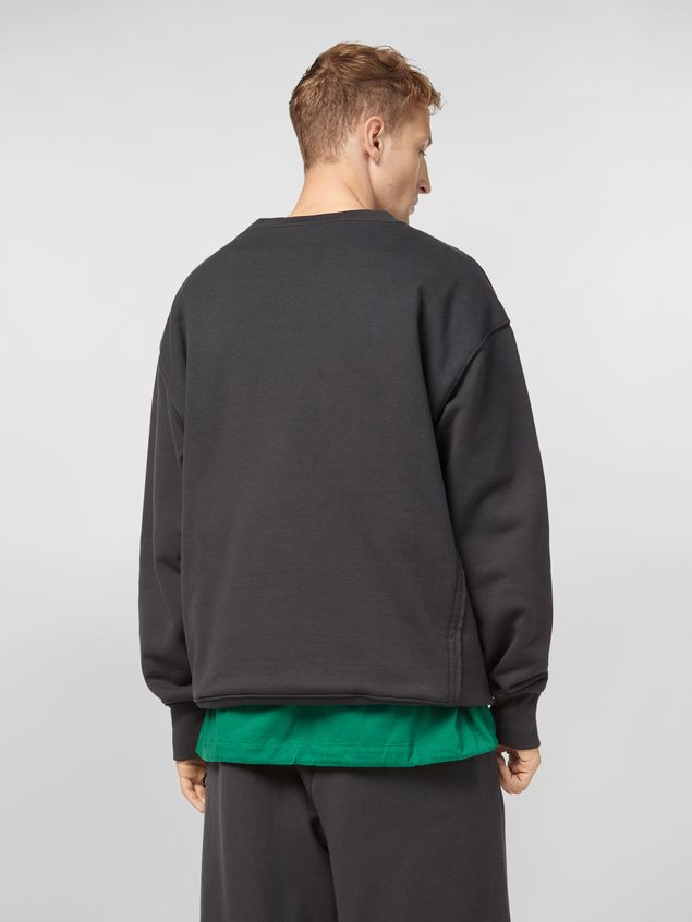 Sweatshirts Marni Sweatshirt in compact cotton jersey with asymmetric bottom gray Man