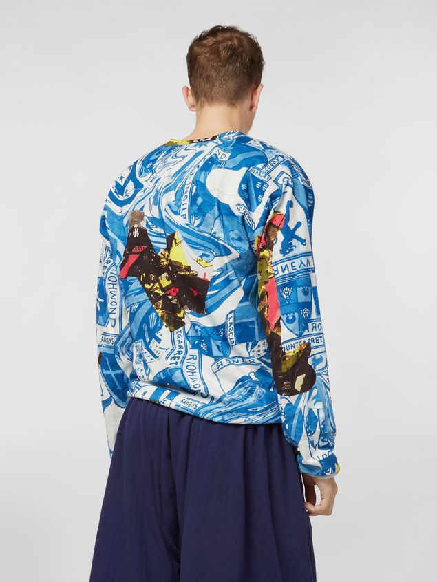 Felpe Marni Felpa in jersey di cotone manica lunga stampa Modular Uomo