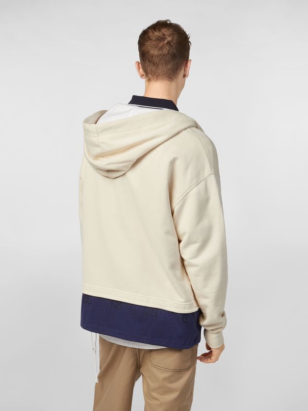 Sweatshirts Marni Hooded sweatshirt in cotton jersey with contrast bottom Man