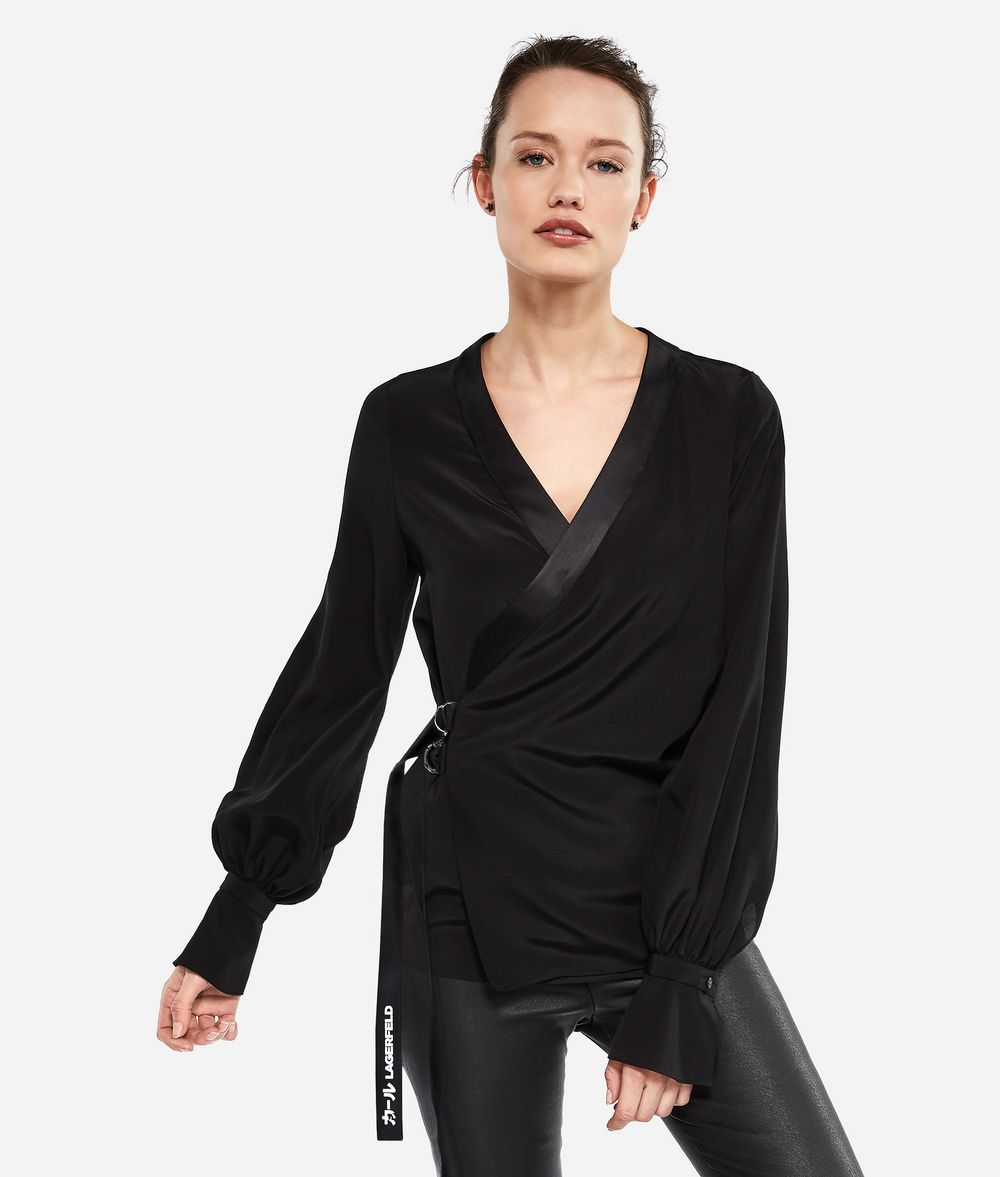 KARL LAGERFELD K/Tokyo Silk Wrap Blouse Blouse Woman f