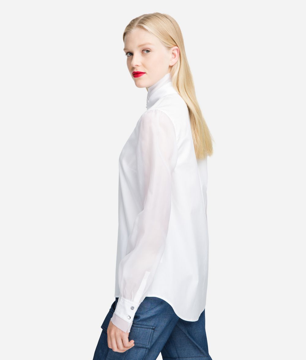 KARL LAGERFELD Chemisier popeline et soie organza Chemisier Femme d