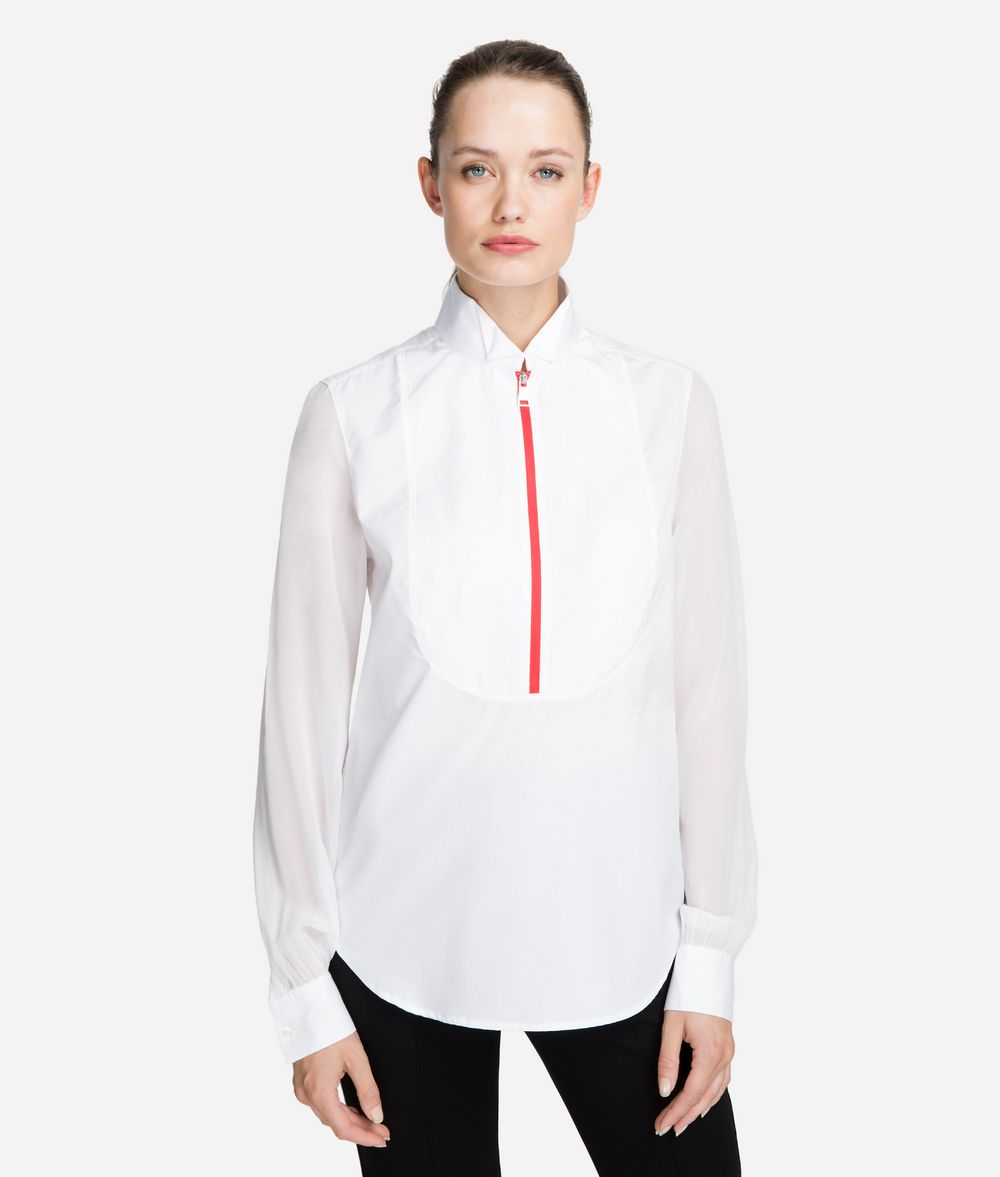 KARL LAGERFELD Cotton Plastron Shirt Blouse Woman f