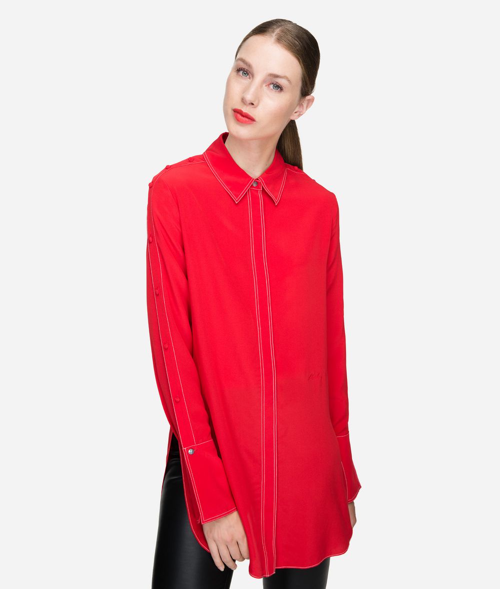KARL LAGERFELD Tunique en soie Chemisier Femme f