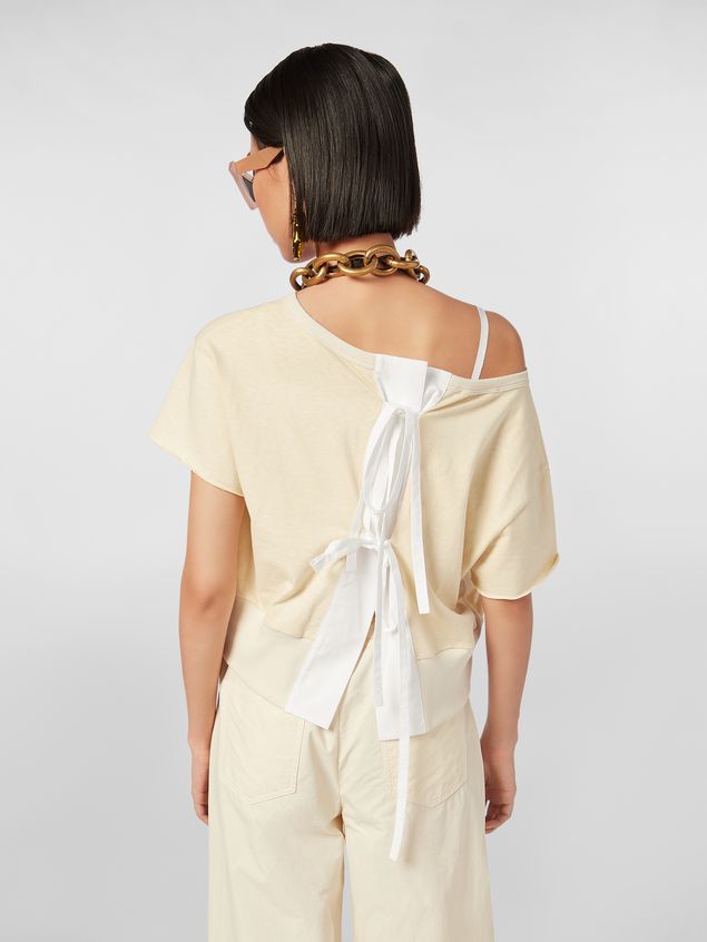 Sweatshirts Marni Slub jersey sweater with bow closure Woman