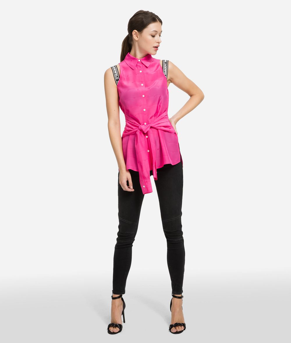 KARL LAGERFELD Blouse cache-cœur à motif Chemisier Femme f