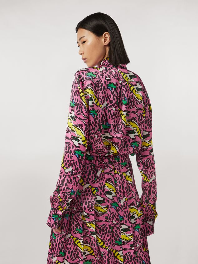 Long Sleeve Shirt Marni Shirt in viscose satin print Bolero by Bruno Bozzetto Woman
