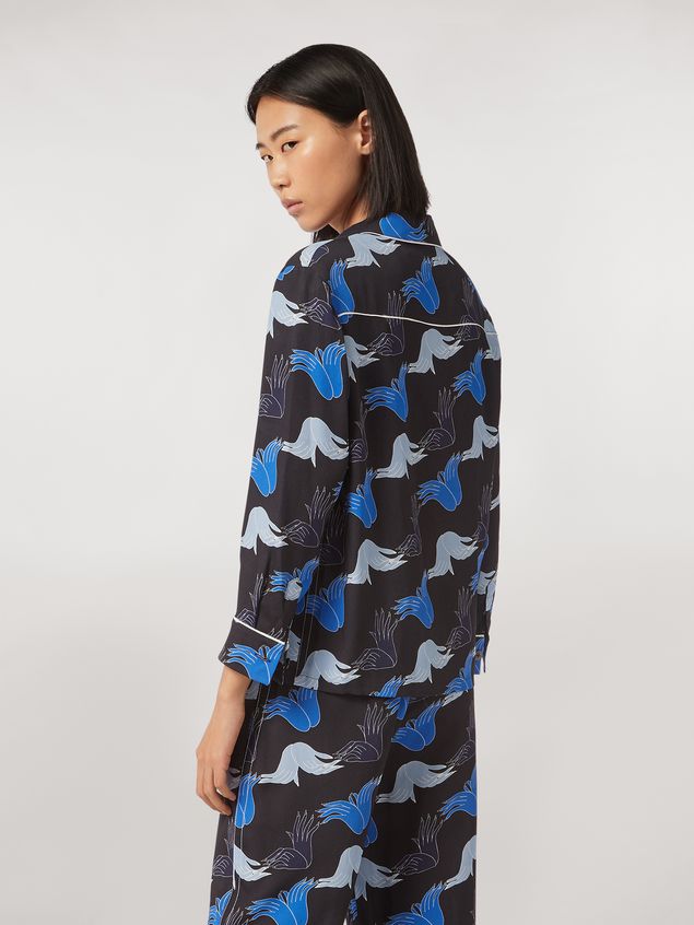 Long Sleeve Shirt Marni Viscose sablé shirt Prelude print by Bruno Bozzetto Woman