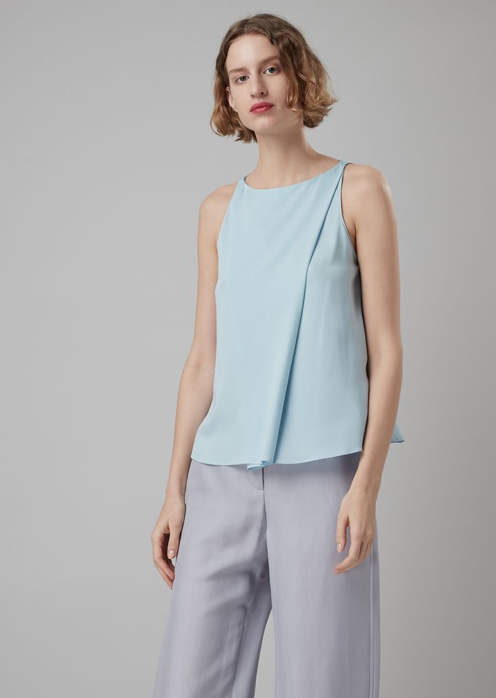 Draped silk charmeuse top Draped silk charmeuse top