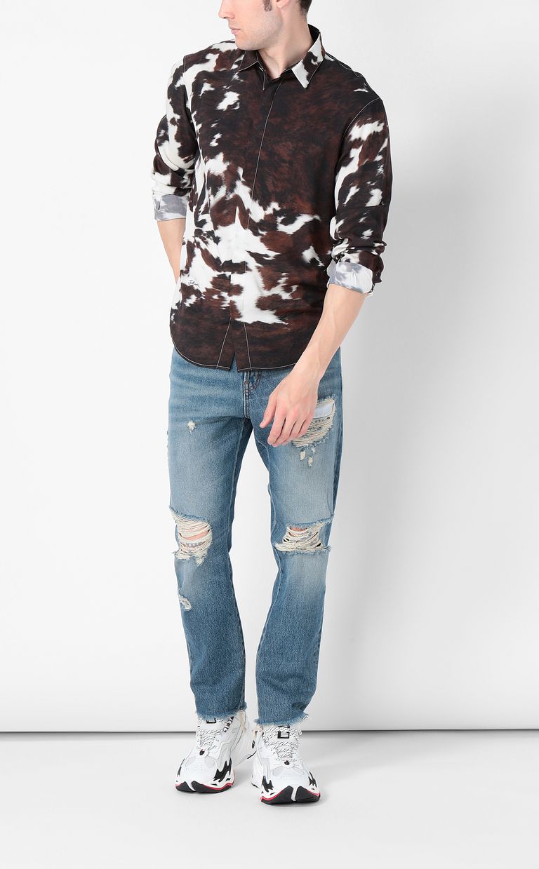 cow print mens shirt