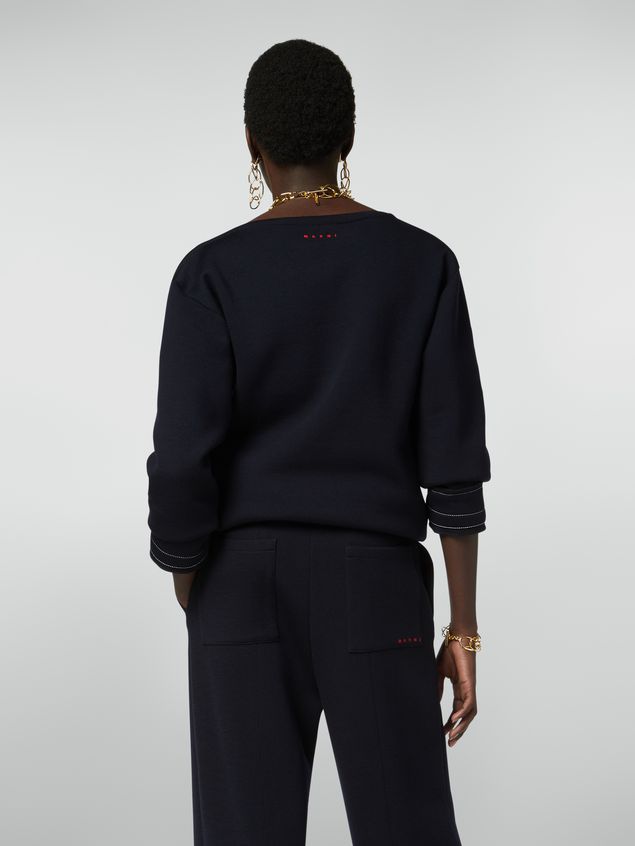 Sweat-shirts Marni Sudadera de cuello barco de jersey de doble lana Mujer