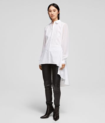KARL LAGERFELD POPLIN TUNIC WITH PEPLUM