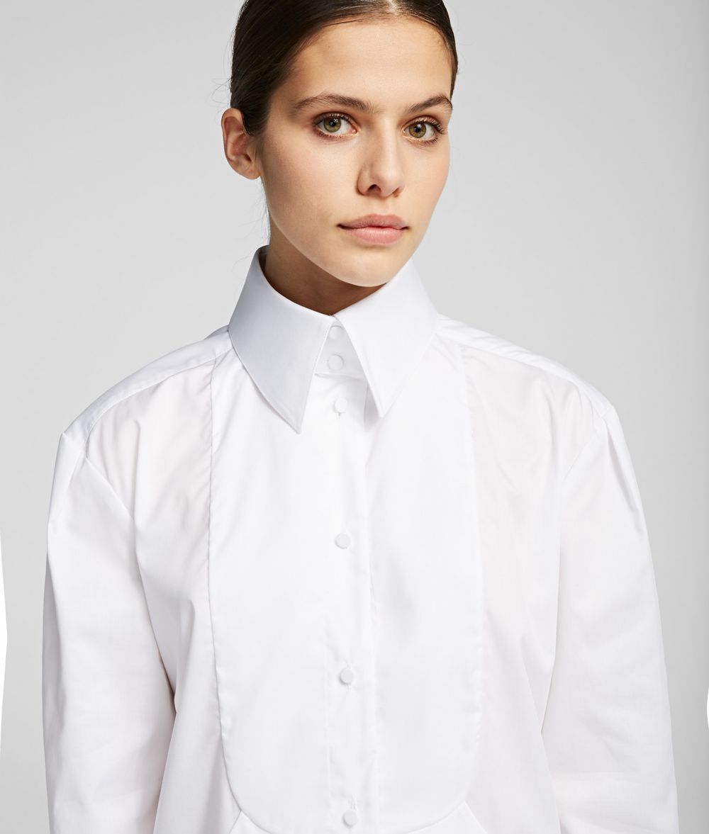 KARL LAGERFELD K/Styles Plastron Bib Shirt Blouse Woman d