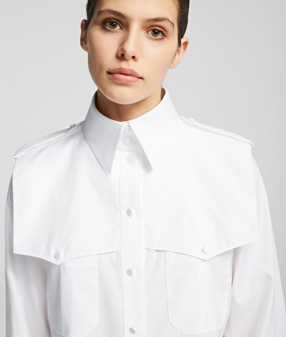 KARL LAGERFELD K/Styles Yokes Overlay Shirt Blouse Woman d