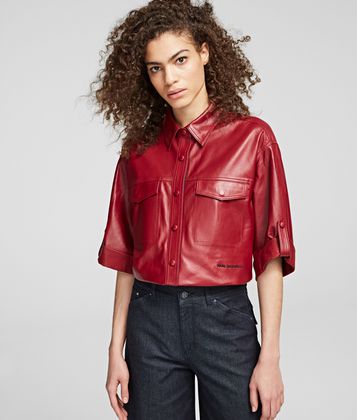 KARL LAGERFELD FAUX LEATHER SHIRT