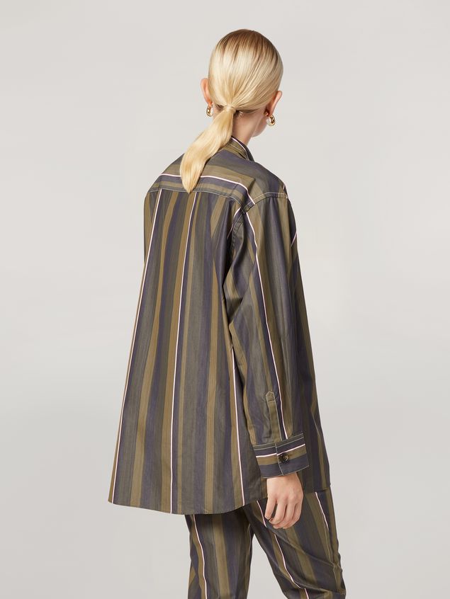 Long Sleeve Shirt Marni Shirt in yarn-dyed striped poplin with contrast topstitching Woman