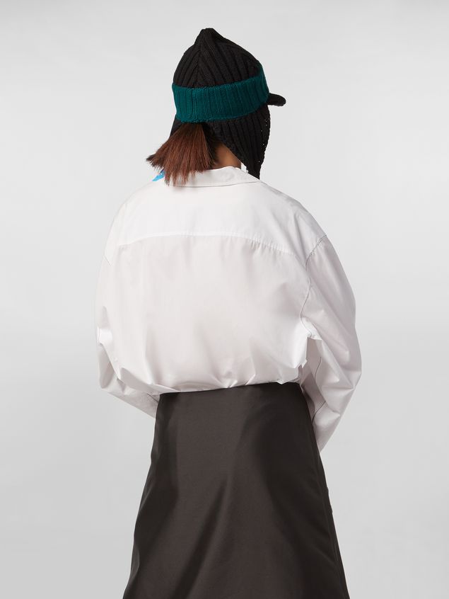 Long Sleeve Shirt Marni Shirt in cotton poplin placed Faces print with chest pocket Woman
