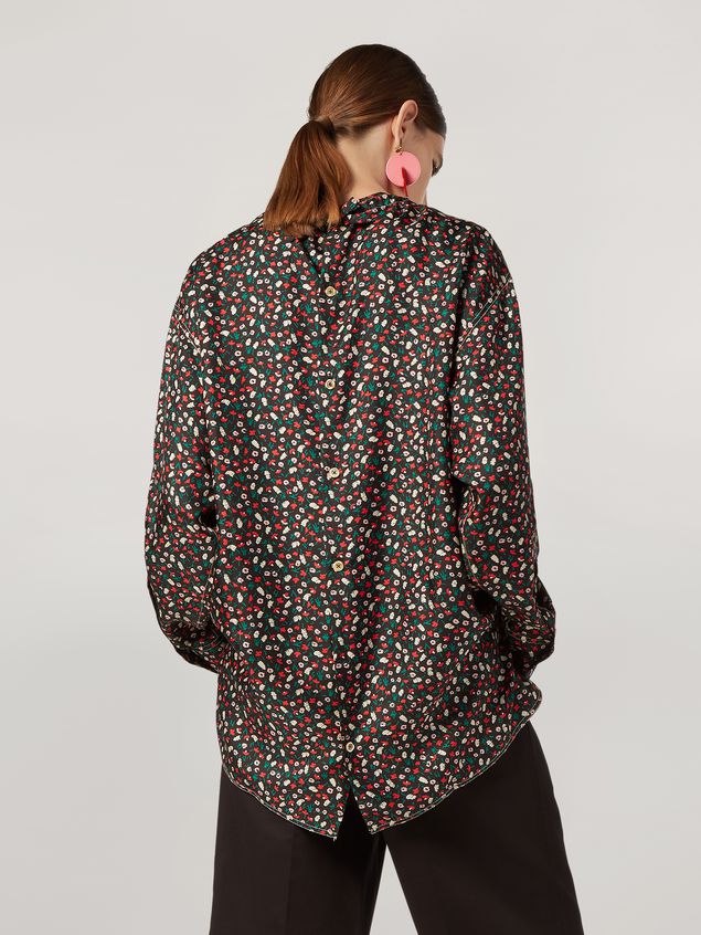 Camicia manica lunga Marni Camicia in twill di seta stampa Liz con abbottonatura posteriore Donna
