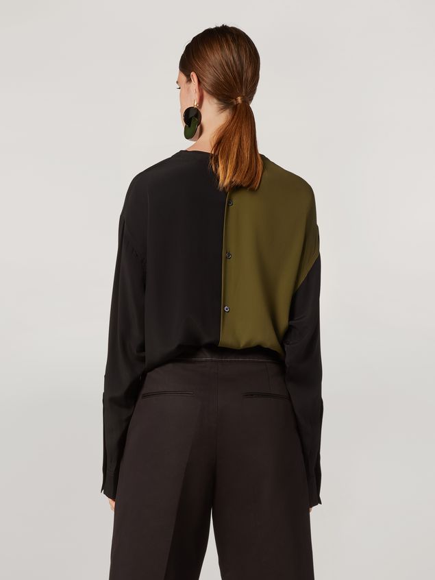 Long Sleeve Shirt Marni Shirt in bi-coloured lightweight washed crepe Woman