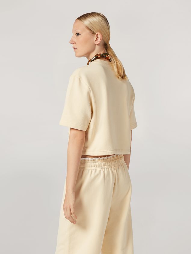 Sweatshirts Marni Sweatshirt in compact cotton with bottom drawstring Woman