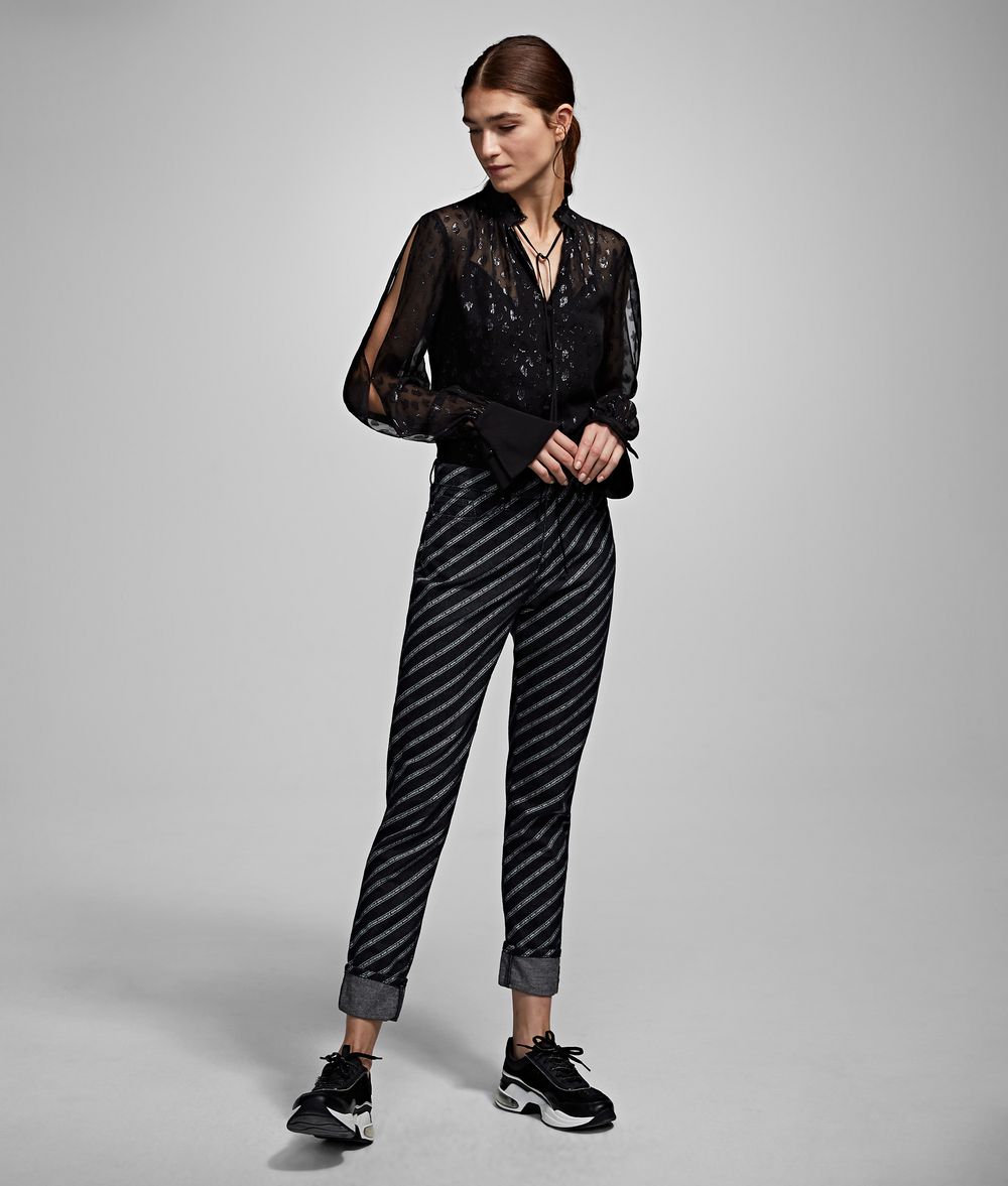 KARL LAGERFELD Leopard Jacquard Shirt Blouse Woman f
