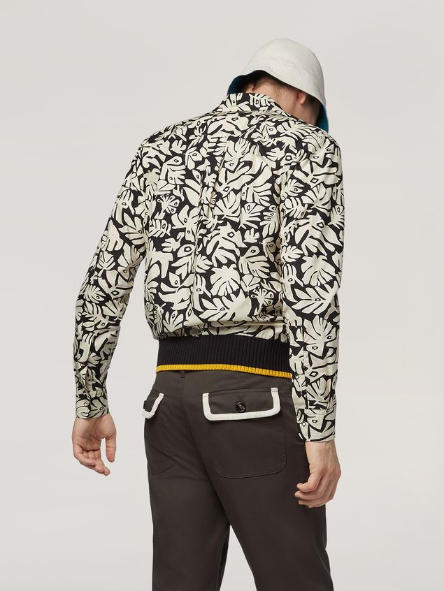 Long Sleeve Shirt Marni Shirt in cotton poplin Eyed Leaves print Man