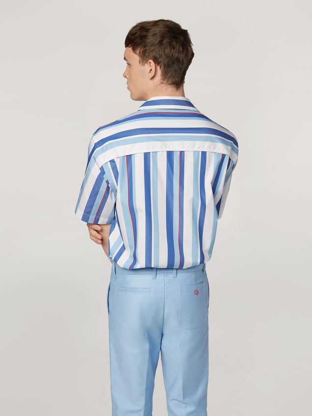 Short Sleeve Shirt Marni Shirt in yarn-dyed striped cotton poplin Man