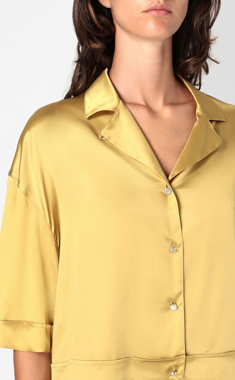 satin shirt short sleeve