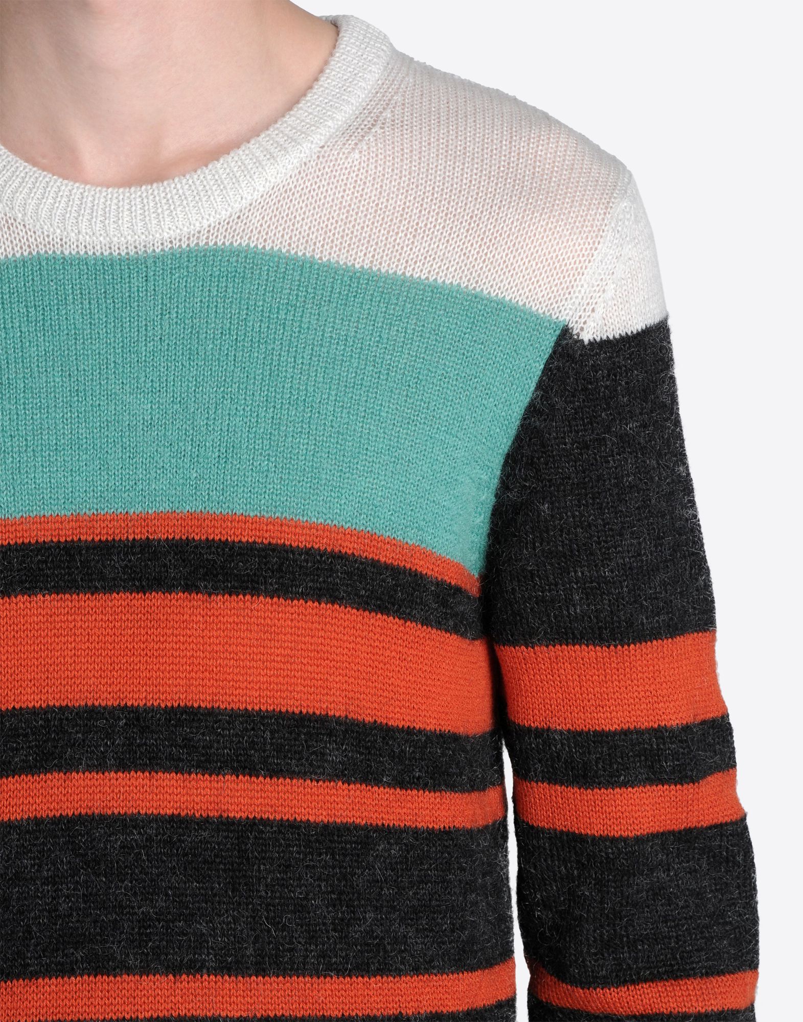 Maison Margiela Striped Wool Mohair Blend Sweater Men