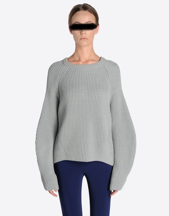 Maison Margiela Rib Knit Sweater With Elbow Patches Women