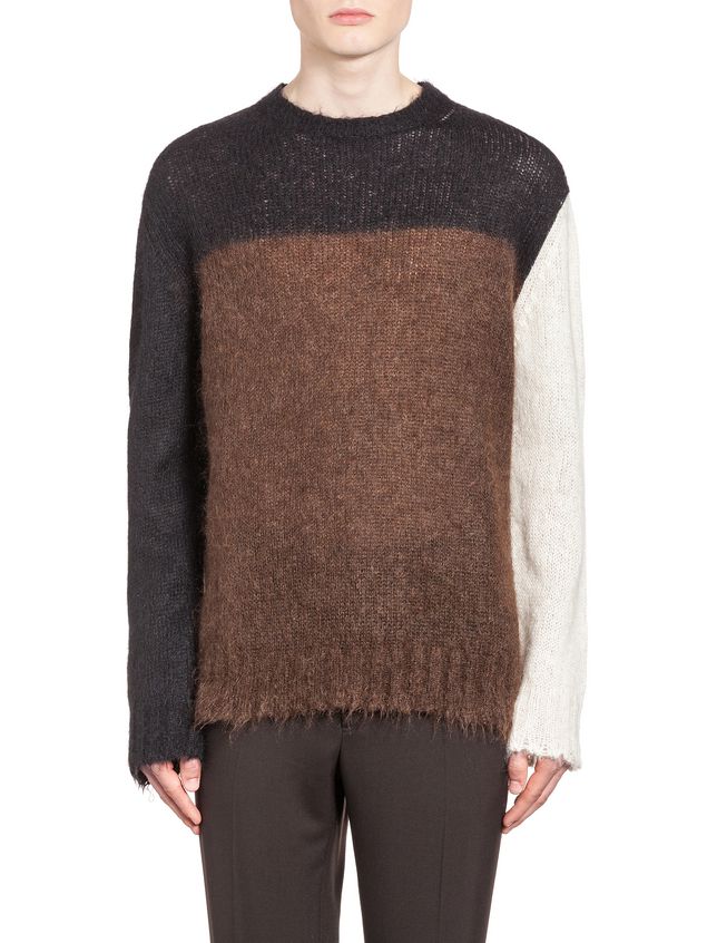 Crew Neck Sweater In Two Tone Stockinette ‎ from the Marni ‎Fall Winter ...