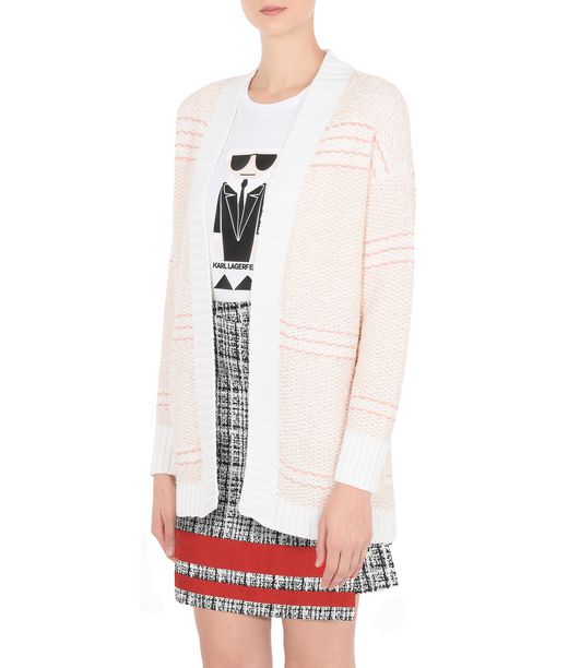 KARL LAGERFELD STRIPE BOUCLÉ KNIT CARDIGAN 12_f