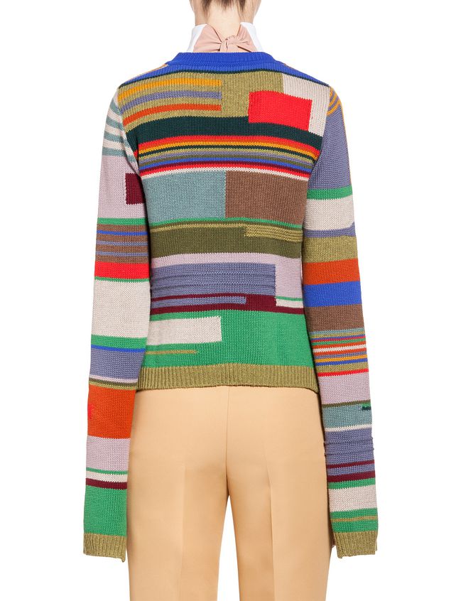 Long Sleeve Jumper Marni Patchwork wool knit Woman