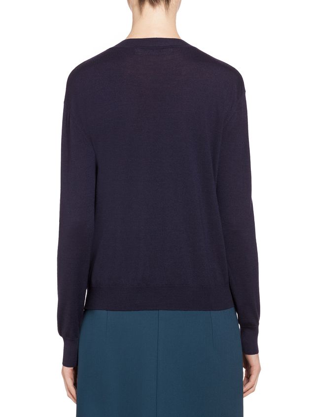 Long Sleeve Jumper Marni Ruffled virgin wool knit Woman