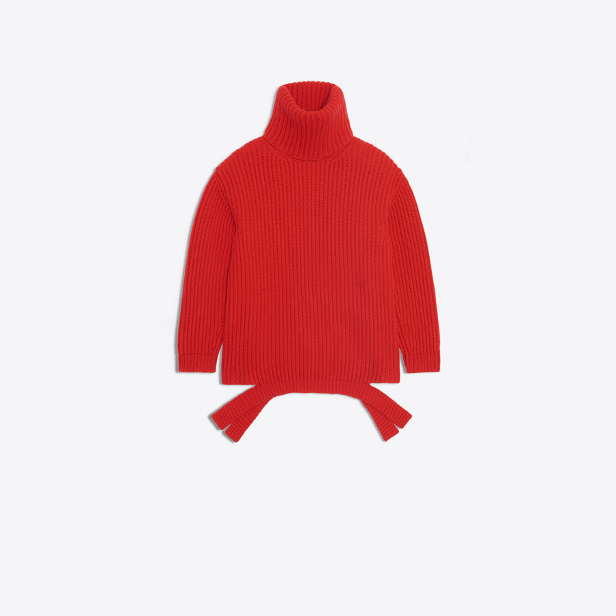 Balenciaga Pullover Dolcevita a Maniche Lunghe | Rosso | Maglia da Donna