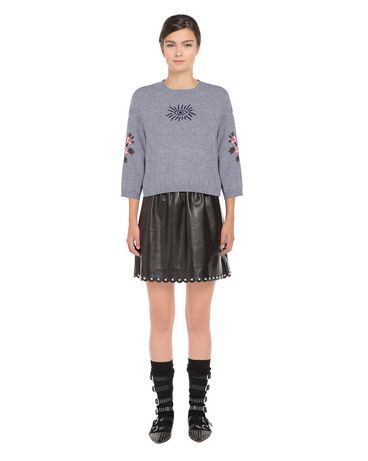 REDValentino Wool blend sweater with gothic amulets intarsia