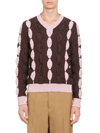 Marni V-neck knit in jacquard Man