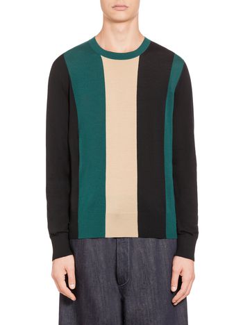 Marni Crewneck knit in striped wool Man