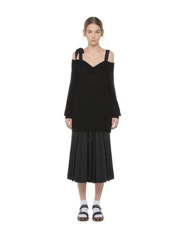REDValentino Off the shoulder wool maxi sweater