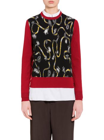 Marni Virgin wool sweater with Frank Navin print Woman