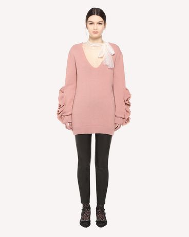 REDValentino Ruffles detail wool blend sweater