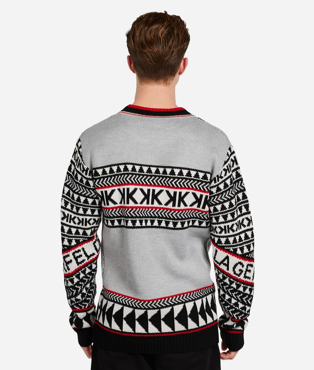 KARL LAGERFELD Wool Blend Fair Isle Sweater Sweater Man d