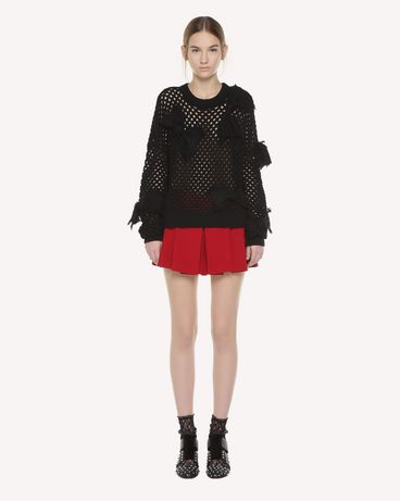 REDValentino Frayed Bow detail wool sweater
