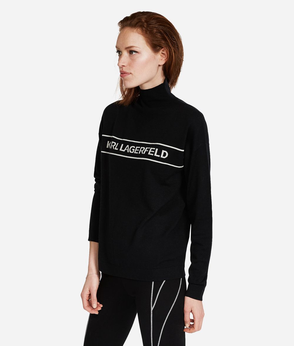 KARL LAGERFELD Logo-Pullover aus Wolle Pullover Damen d