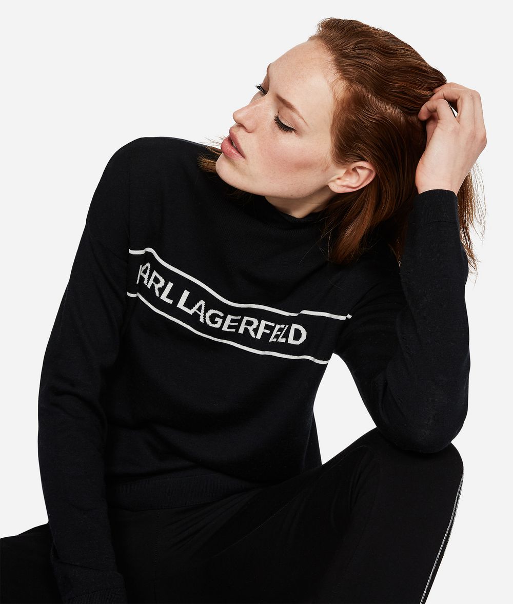 KARL LAGERFELD Logo-Pullover aus Wolle Pullover Damen f