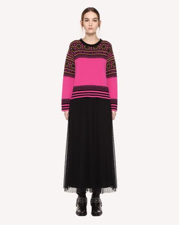 REDValentino Wool jumper with geometric jacquard design