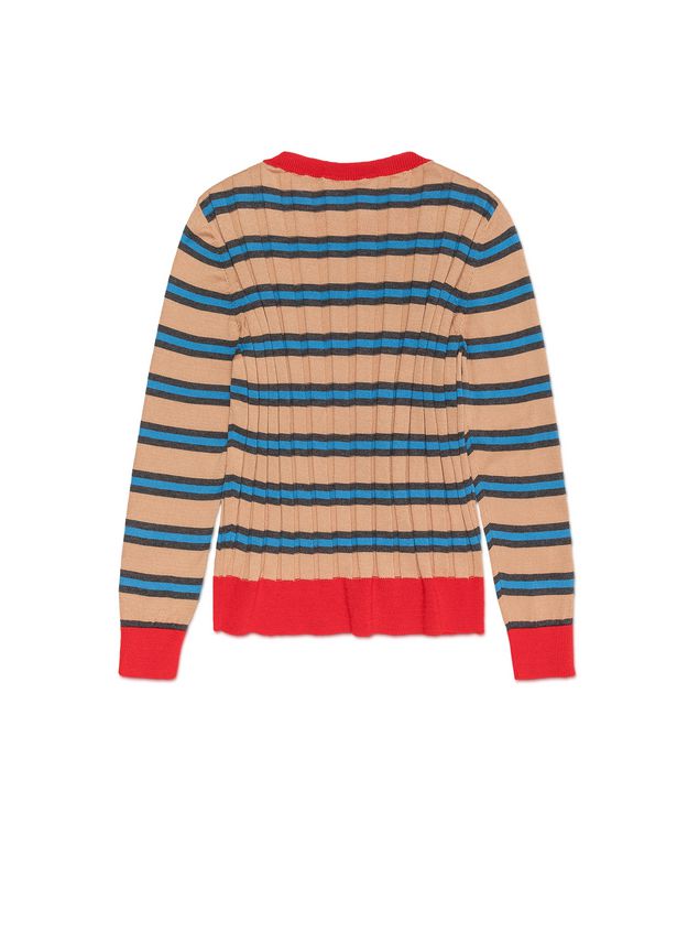Long Sleeve Jumper Marni STRIPED WOOL AND COTTON SWEATER Woman