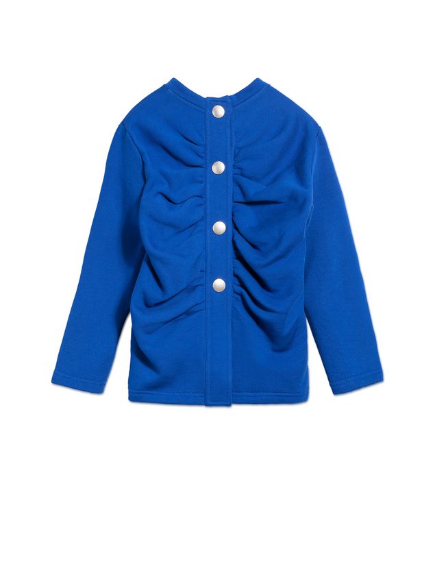 Long Sleeve Jumper Marni BLUE COTTON SWEATSHIRT WITH FLORAL PENDANT PRINT Woman