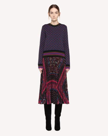 REDValentino Wool sweater with forget me not jacquard design