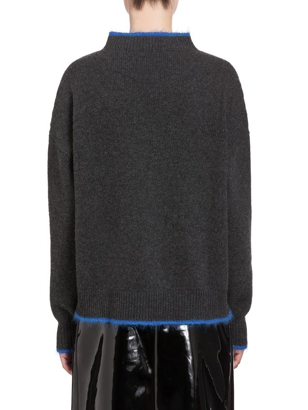Long Sleeve Jumper Marni Turtleneck in green and blue wool and nylon Woman