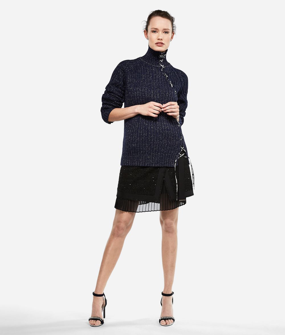 KARL LAGERFELD Rollkragenpullover mit Schnürung Pullover Damen f